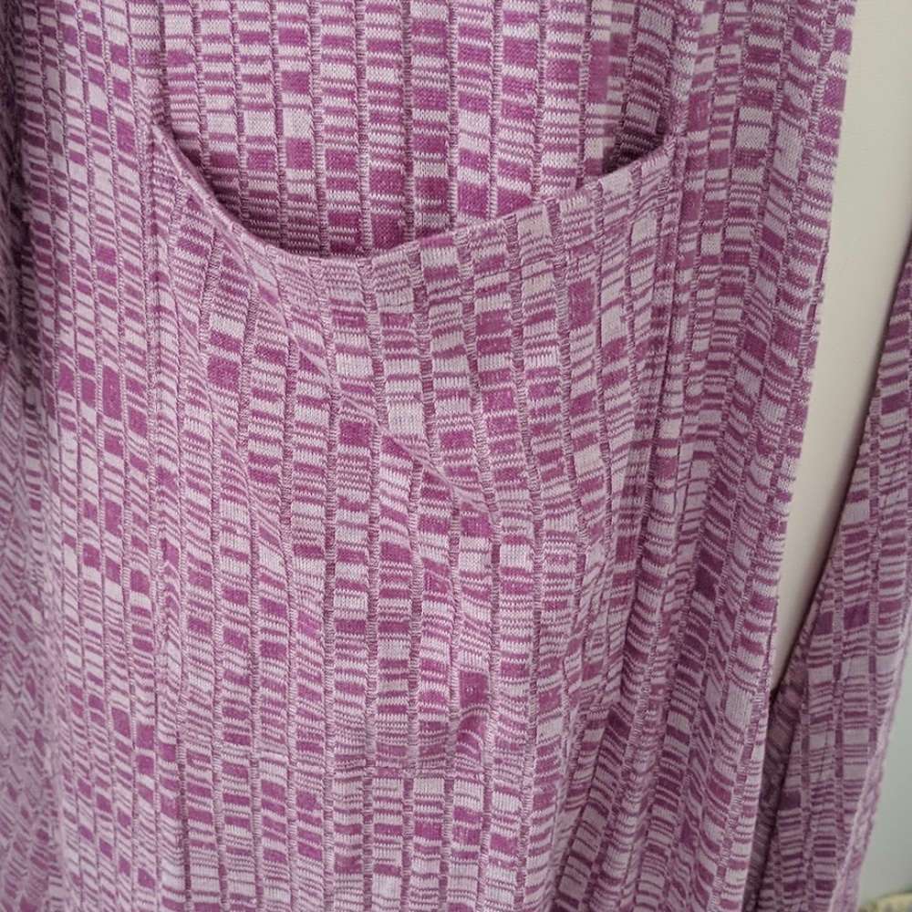 LuLaRoe Sarah Ribbed Striped Robe Long Cardigan - Picture 3 of 6
